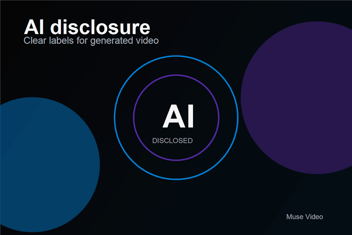 Responsible AI video framing visual for Muse Video